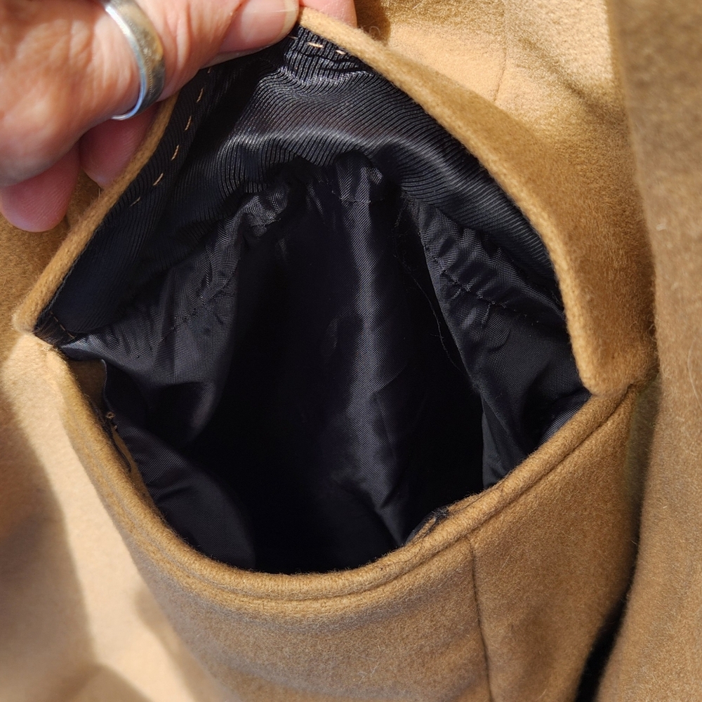 Zara Italian Wool Blend Coat Camel Color Size M Excellent Condition - Picture 12 of 14